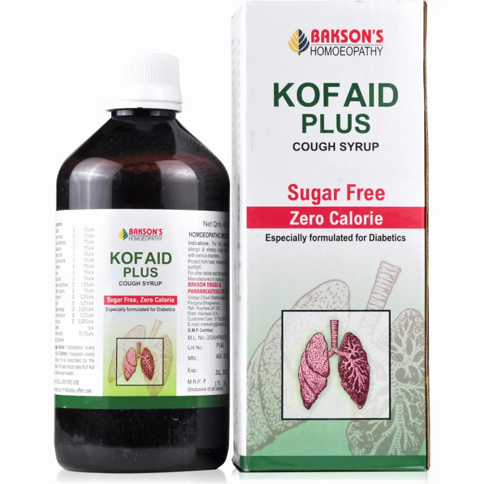 Bakson Kof Aid Plus Syrup (Sugar Free) (450ml)