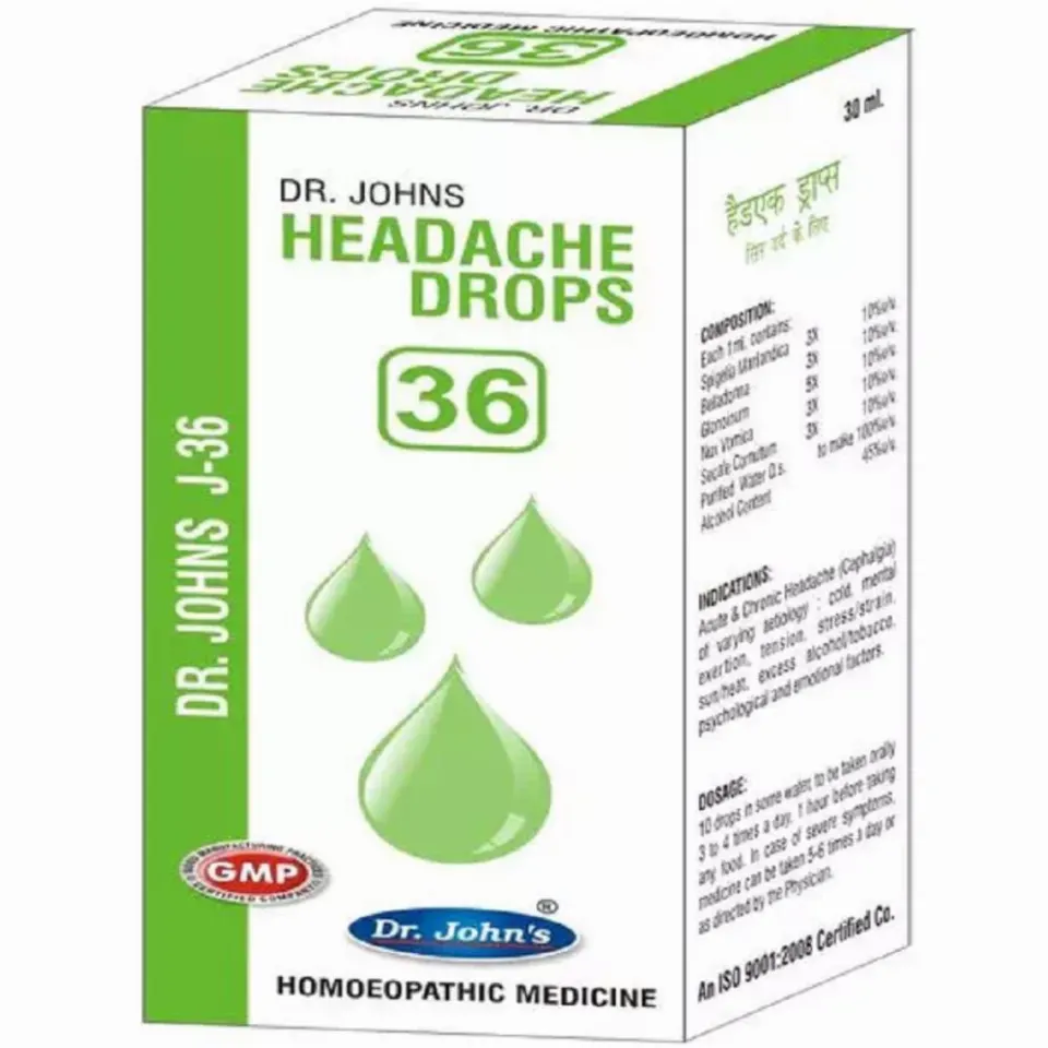 Dr John J 36 Headache Drops (30ml)
